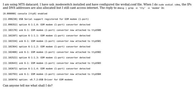 My datacard goes online but doesn't gives internet access (Fedora 14) смотреть онлайн