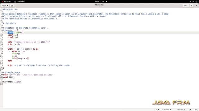 Fibonacci series using linux shell script - bash script examples in RHEL 9 смотреть онлайн