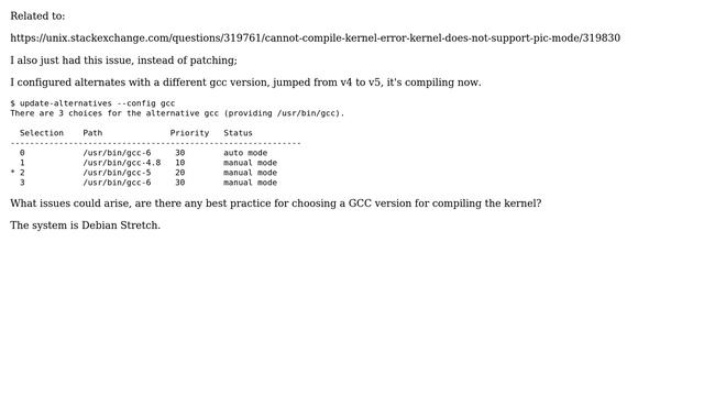 What Consequences May Arise From Using An Alternate GCC Version To Compile The Kernel?