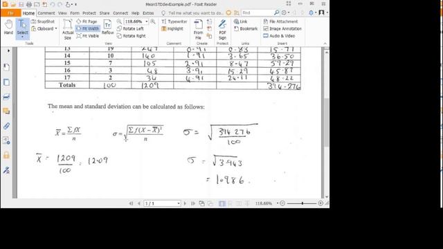 Using Excel To Find The Mean & Standard Deviation.