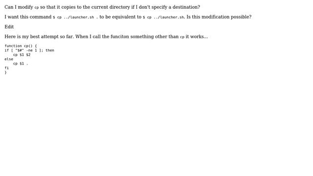 modify cp to copy to current directory if nothing else is specified смотреть онлайн