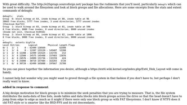 Unix & Linux: Linux EXT 4: How to list files that occupy a block group? смотреть онлайн