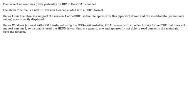 GDAL: \*.nc rasters, opened as "netCDF/Network Common Data Format" under Linux and as "... смотреть онлайн