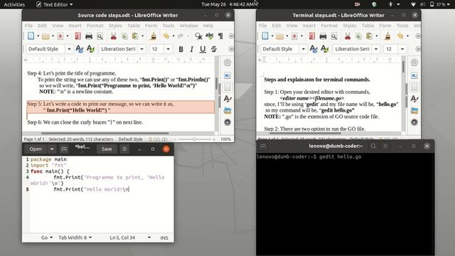 Print "Hello World!" using GoLang(GO) in Linux. смотреть онлайн