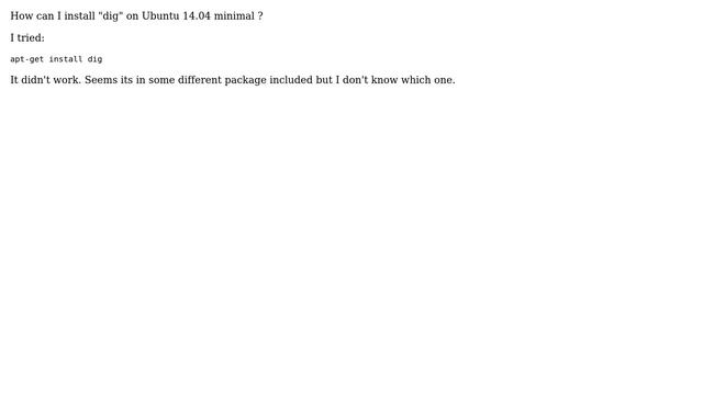 Install dig on Ubuntu 14.04 смотреть онлайн