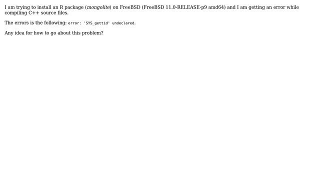 Unix & Linux: FreeBSD: undeclared SYS_gettid смотреть онлайн
