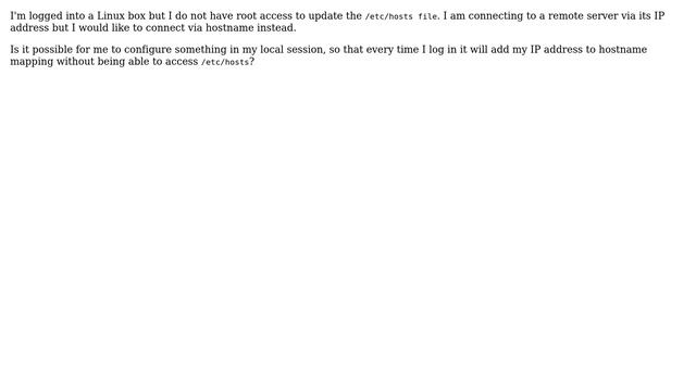 Update IP address to hostname mapping for currently logged in session смотреть онлайн