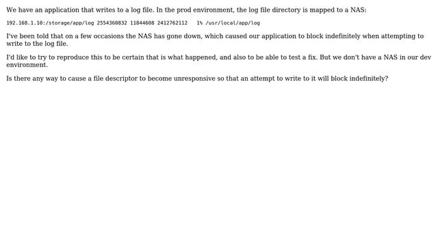 Unix & Linux: How can I simulate an unresponsive file descriptor? смотреть онлайн