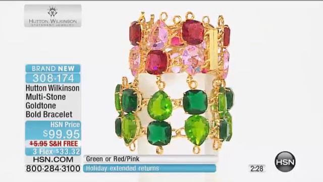 Hutton Wilkinson MultiStone Goldtone Bold Bracelet смотреть онлайн