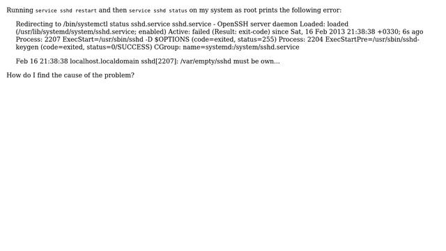 Unix & Linux: ssh daemon error: sshd must be own смотреть онлайн