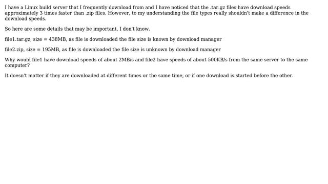 Why do tar.gz files download faster than .zip files? смотреть онлайн