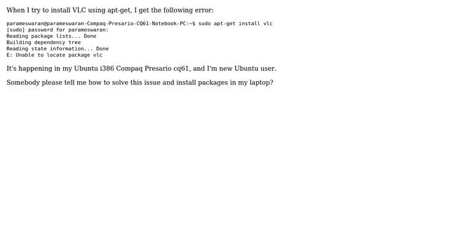 Ubuntu: Unable to locate VLC package in my repositories? смотреть онлайн