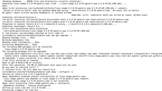 Ubuntu: Apt-get upgrade issues смотреть онлайн