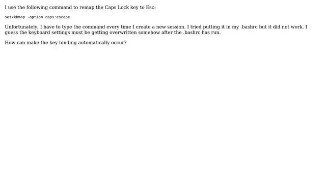 Unix & Linux: Remapping Caps Lock for every session смотреть онлайн