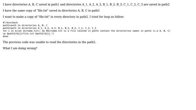 Unix & Linux: Apply command between different directory names смотреть онлайн