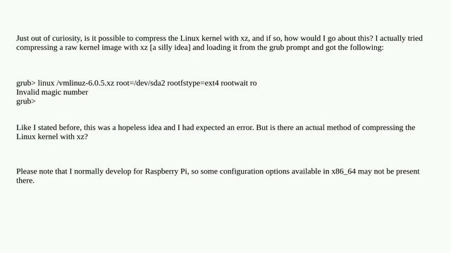 Compress Linux Kernel with xz смотреть онлайн