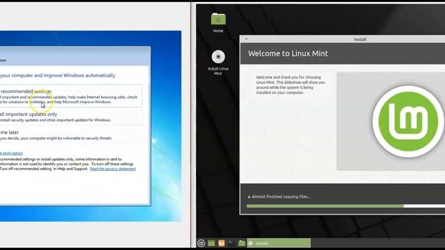 Install - Windows 7 vs Linux Mint смотреть онлайн
