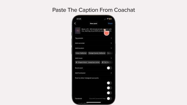 Coachat: Sharing Your Link To Instagram