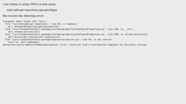 Unix & Linux: Could not find a distribution template for Kali/kali-rolling :gns3 installation? смотреть онлайн