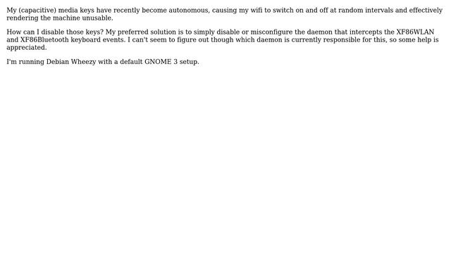 Unix & Linux: How to disable wifi and bluetooth keyboard switches in GNOME? смотреть онлайн