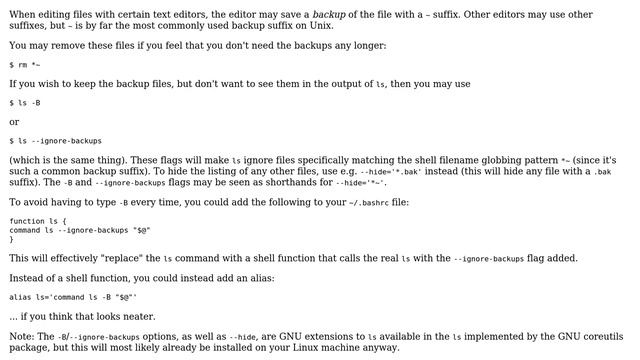 Unix & Linux: How to remove the ~ denoted files from my directory using linux command? смотреть онлайн