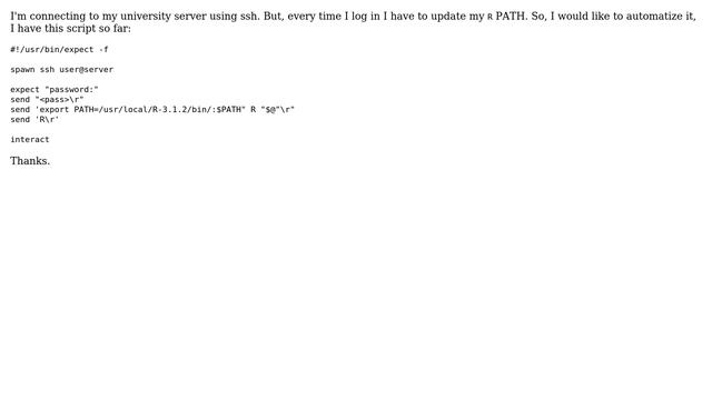 How can I update my PATH in using expect in a bash script? смотреть онлайн