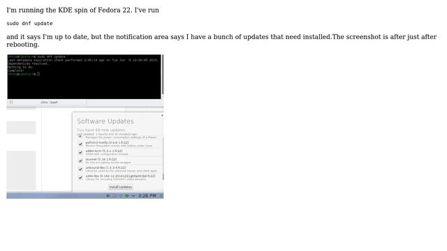 Unix & Linux: Why am I getting alerts about new updates when dnf says I'm up to date? смотреть онлайн