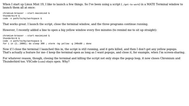 Unix & Linux: Bash ` &` behaviour inconsistent when there's a loop at the end of the script смотреть онлайн