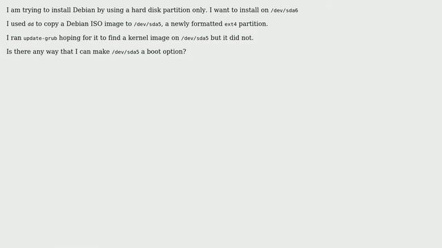 Unix & Linux: Booting from a hard disk partition .. update-grub? смотреть онлайн