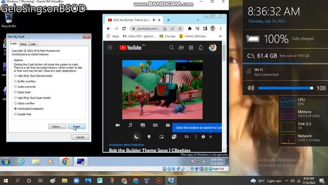 Bob the Builder theme song has BSOD VM (Windows 7) смотреть онлайн