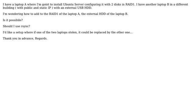 DevOps & SysAdmins: How to use remote laptop in RAID with ubuntu server? смотреть онлайн