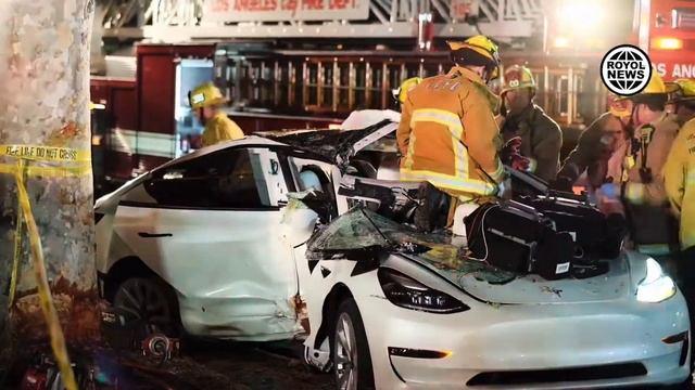 Crazy #Tesla Crash in #WoodlandHills! LAFD Physical Rescue смотреть онлайн