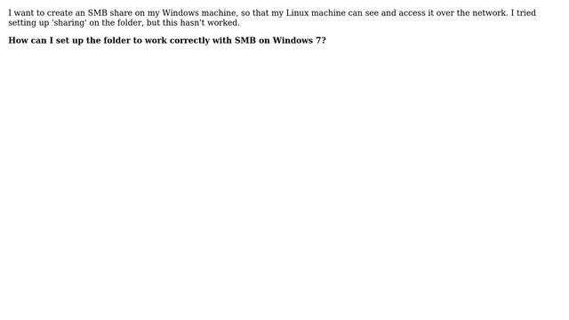 How can I smb share a Windows folder so it is accessible to Linux machines? смотреть онлайн