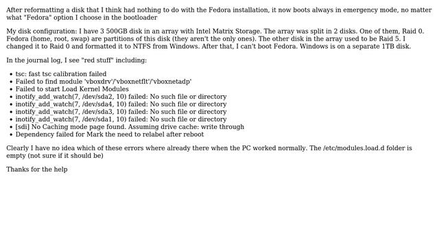 Unix & Linux: Fedora 20 boots in emergency mode смотреть онлайн