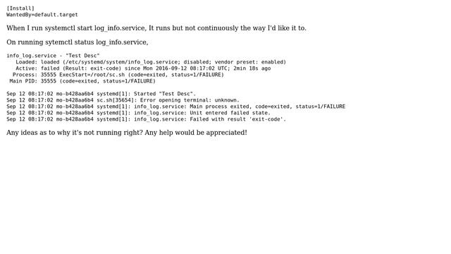 Converting the watch command into a unit file systemd смотреть онлайн
