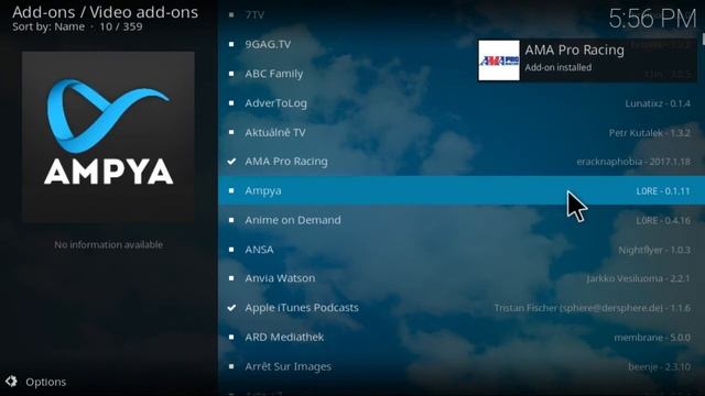 AMA Pro Raciing - Kodi v17.1 смотреть онлайн