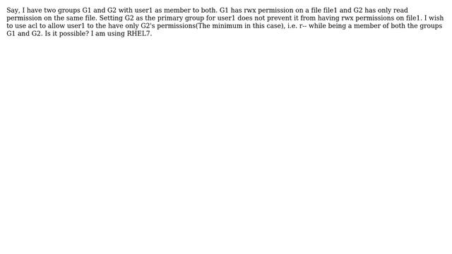 How to set the minimum acl permissions for an user who is included in two смотреть онлайн