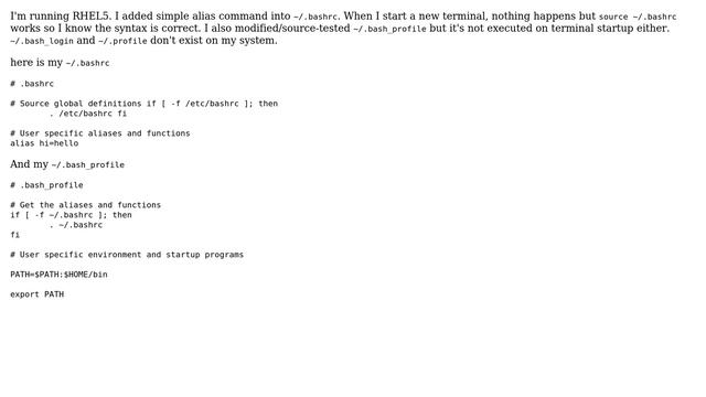 Unix & Linux: .bashrc and .bash_profile not executed смотреть онлайн