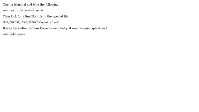 Ubuntu: How can I permanently remove the boot option "quiet splash"? (3 Solutions!!) смотреть онлайн