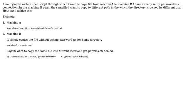 scp file from machine A to machine with no password prompt and copy same file to different location смотреть онлайн