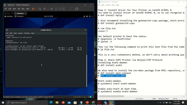Installation and Configuration Print Server on CentOS8 смотреть онлайн