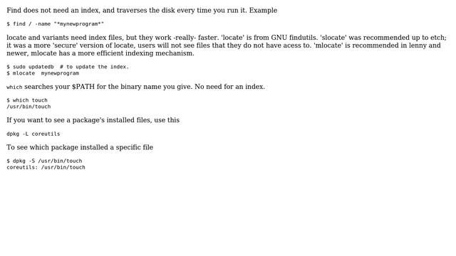 Locate, Find, Which - How do I launch an index/scan command for these utilities? смотреть онлайн