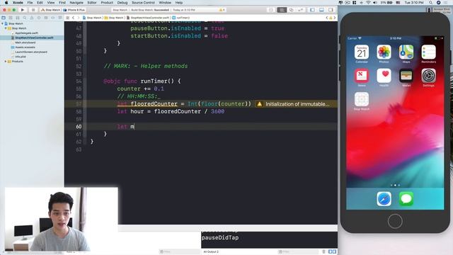 How to Build an iOS App with Swift - Stop Watch смотреть онлайн