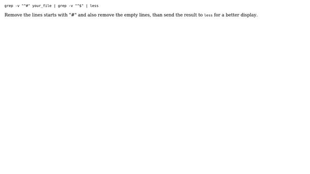 Unix & Linux: Is there a way to show only uncommented lines in a text file/script? (7 Solutions!!) смотреть онлайн