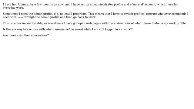 Ubuntu: Accessing sudo from a non-administrator profile смотреть онлайн