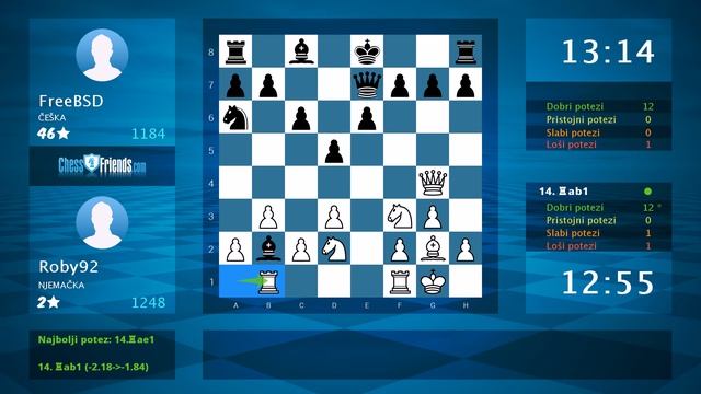 Chess Game Analysis: Roby92 - FreeBSD : 1-0 (By ChessFriends.com) смотреть онлайн