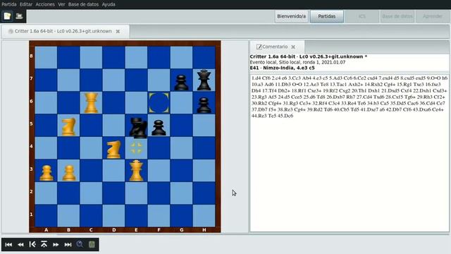 Critter 1.6a 64 bit vs Lc0 v0.26.3 - 3/3 - PYCHESS - DEBIAN GNU/LINUX смотреть онлайн