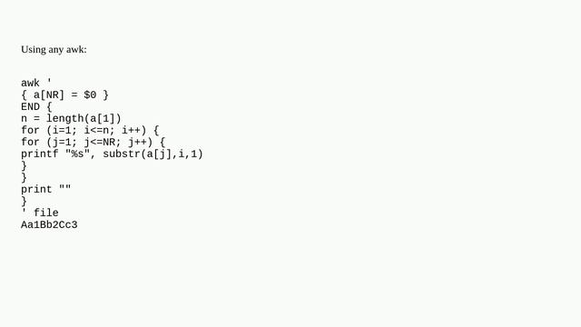 Unix: How to convert multiple columns from file to single string смотреть онлайн