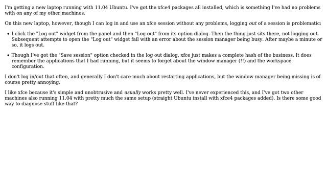 Ubuntu: Xfce gets really confused about session saving, etc смотреть онлайн