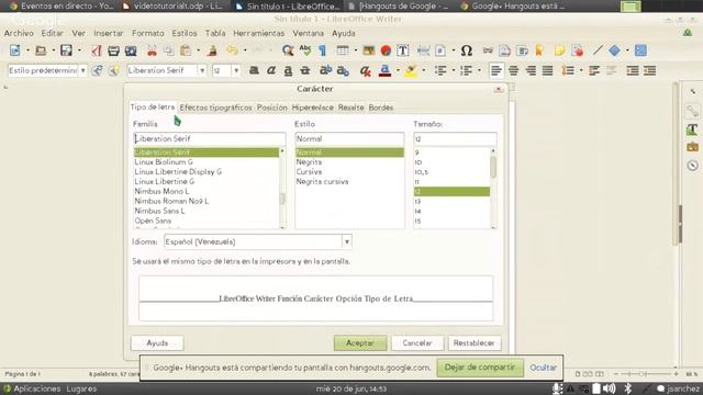 LibreOffice Writer: Carácter - Tipo de Letra смотреть онлайн